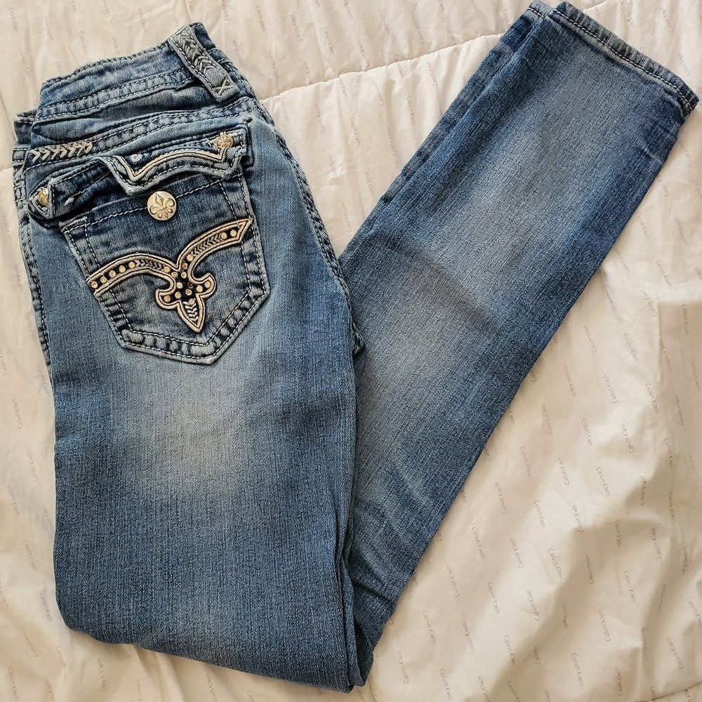 Rock Revival Distressed Skinny Jeans Sz 26
